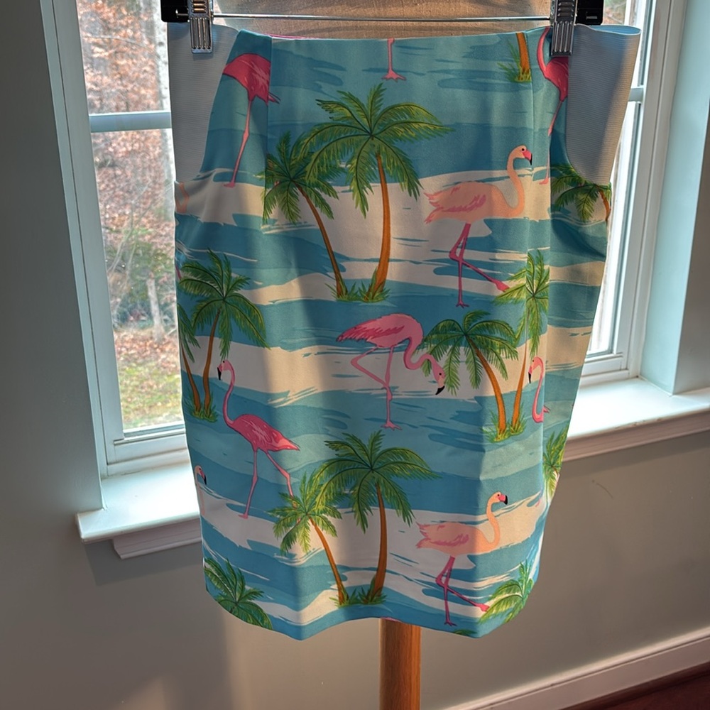 NWT opposuits flamingo 2 pc suit blazer jacket skirt set size 10 preppy lilly - Picture 3 of 13